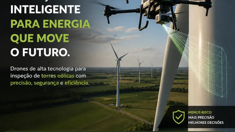 Drone em inspeção de energia